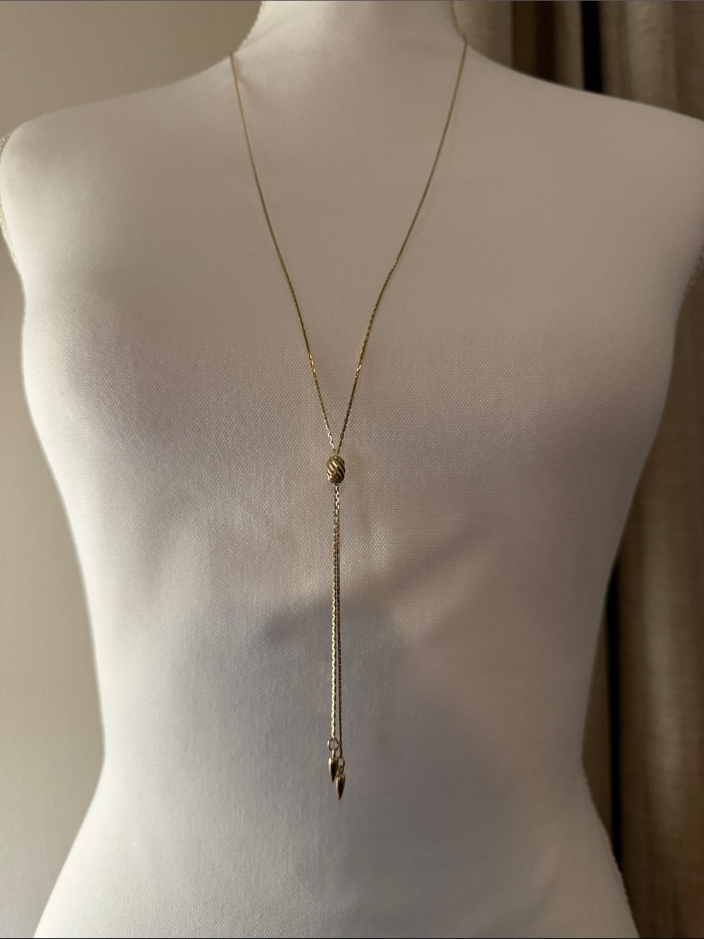 Vintage Napier Lariat Tassel Necklace adjustable toggle